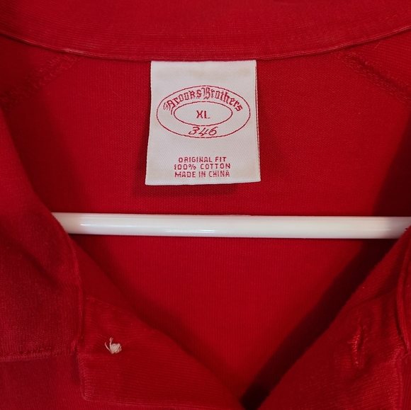 (963) Brooks Brothers 348 Original Men's Classic Polo Shirt, Size: XL Color: Red - Picture 6 of 12